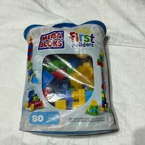 mega Blocks 80 piece first builder blocks like giant legos interchangeable euc